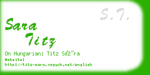 sara titz business card